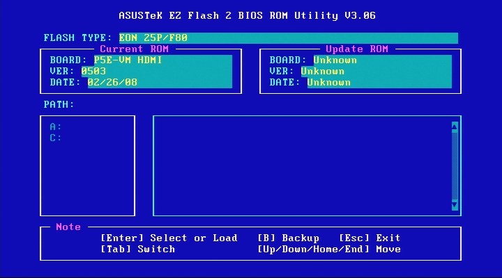 Asus p5e настройка bios