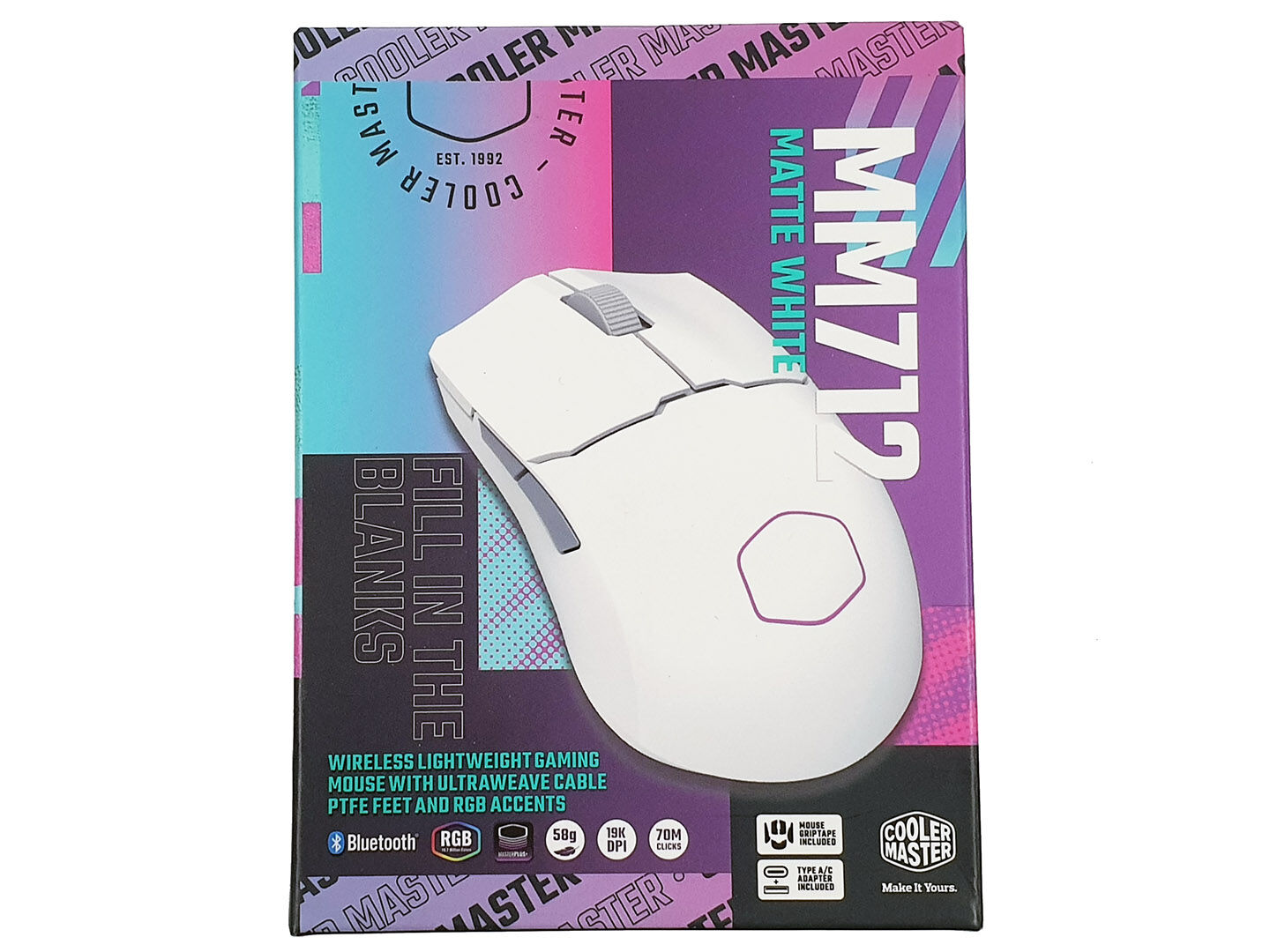 Cooler Master MM712 Hybrid Ultra Light RGB Wireless Gaming Mouse