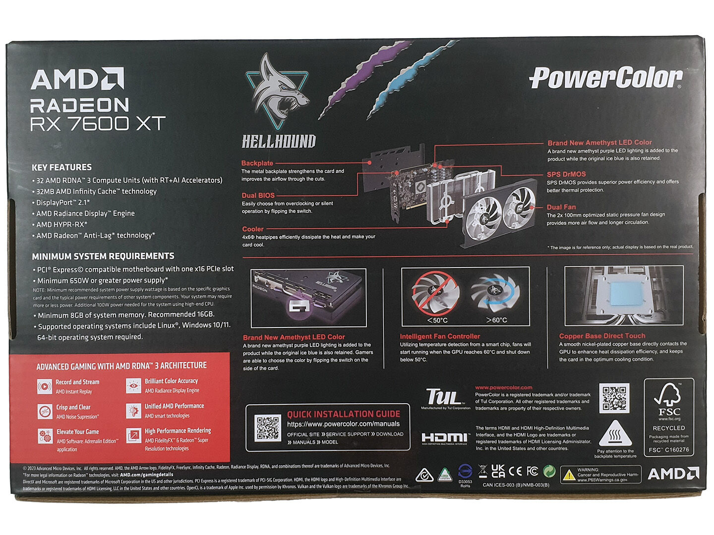 Powercolor Hellhound Radeon Rx 7600 Xt 16gb Review Powercolor Hellhound Radeon Rx 7600 Xt