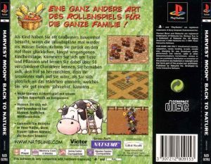 Tegn et billede historie sidde Harvest Moon: Back to Nature PSX Back cover