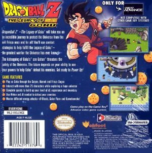 Dragon Ball Z The Legacy Of Goku Gba Back Cover