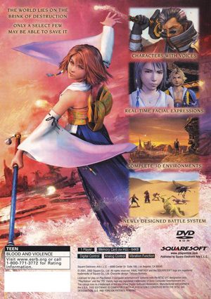 Final Fantasy X Ps2 Back Cover