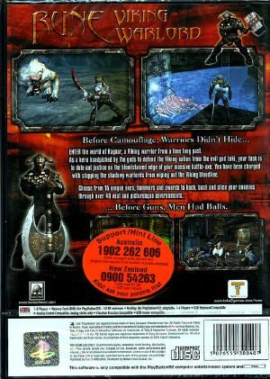 Rune: Viking Warlords PS2 Back cover