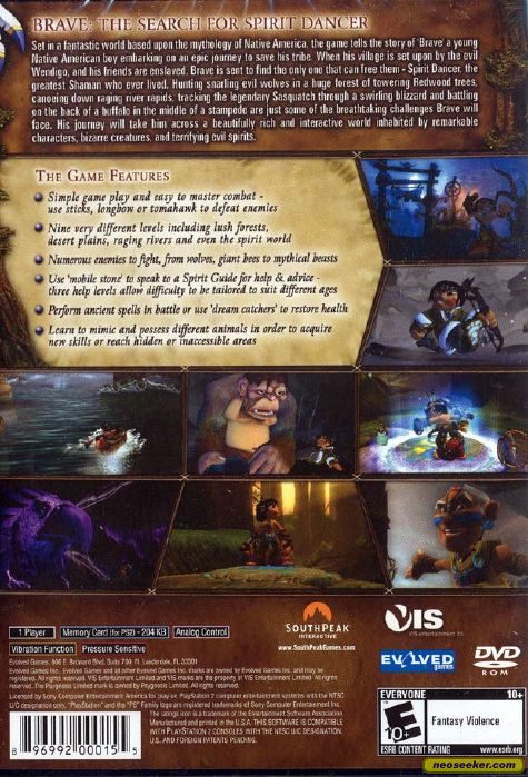Brave: The Search for Spirit Dancer PS2 Back cover