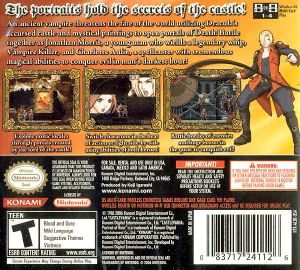 Castlevania: Portrait of Ruin DS Back cover Castlevania: Portrait of Ruin DS Back cover
