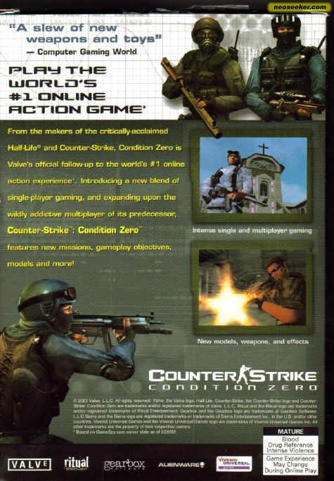 Counter-Strike: Condition Zero PC Back cover