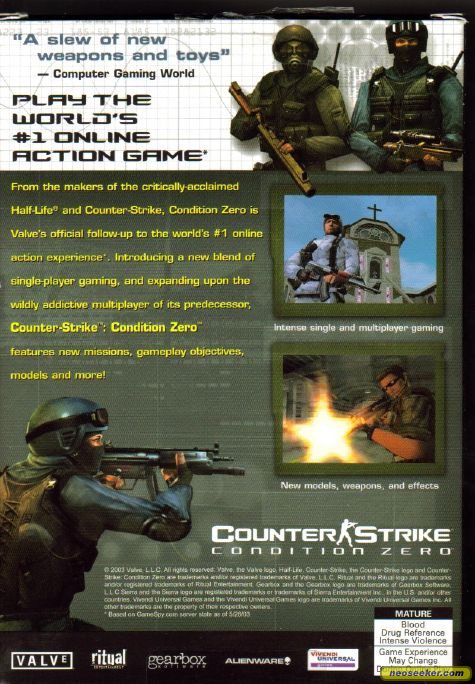 Counter-Strike: Condition Zero PC Back cover