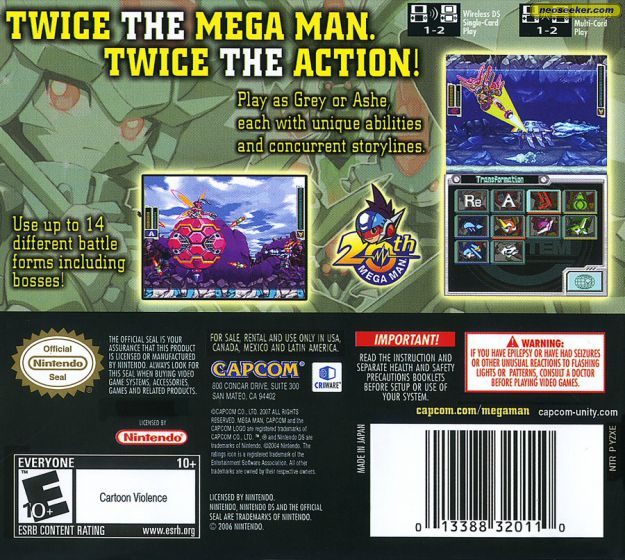 Mega Man ZX Advent DS Back cover