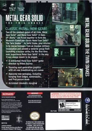 Metal Gear Solid: The Twin Snakes GC Back cover