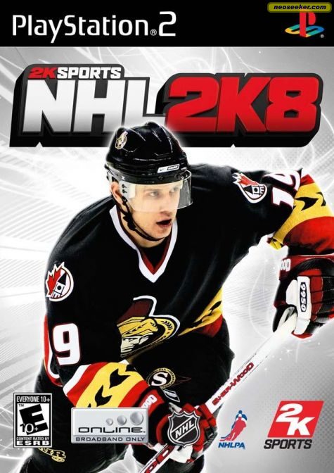 NHL 2K8 PS2 Front cover