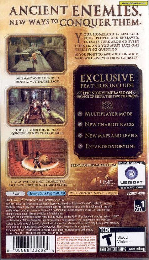 Jeu Prince Of Persia : Rival Swords Sur PSP - Bon état, Version D'origine