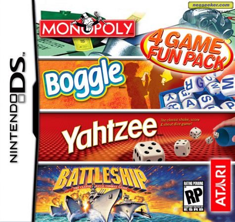 Monopoly Boggle Yahtzee Battleship Ds Front Cover