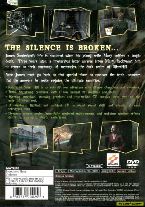 SILENT HILL 2 (NTSC-U) - FRONT