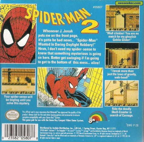 The Amazing Spider-Man 2 GBC Back cover