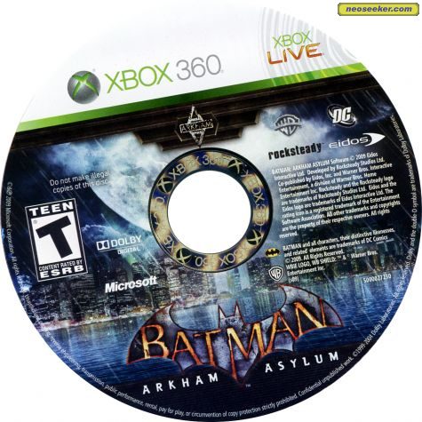 Batman: Arkham Asylum XBOX360 Media cover