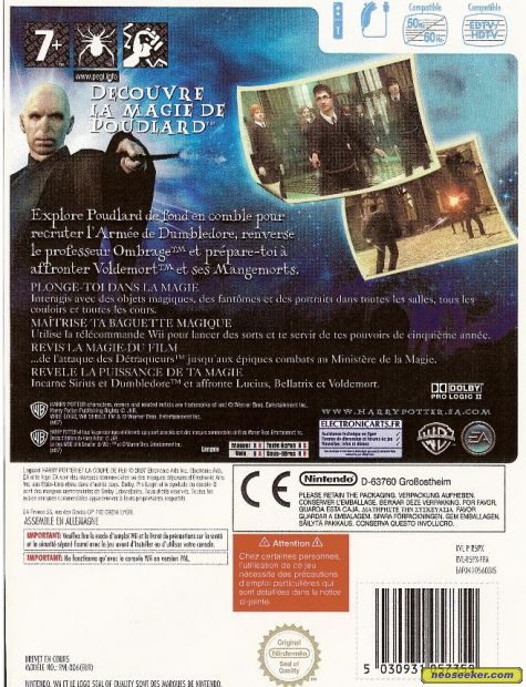 Harry Potter and the Order of the Phoenix Wii Back cover