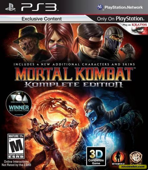 Mortal Kombat Komplete Edition PS3 Front cover