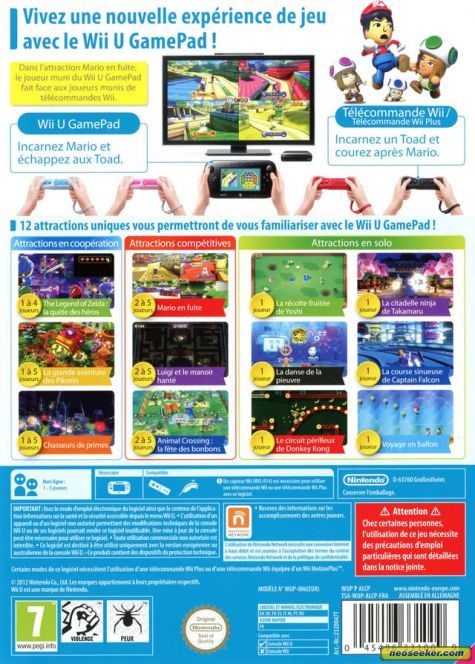 Nintendo Land Wii U Back Cover