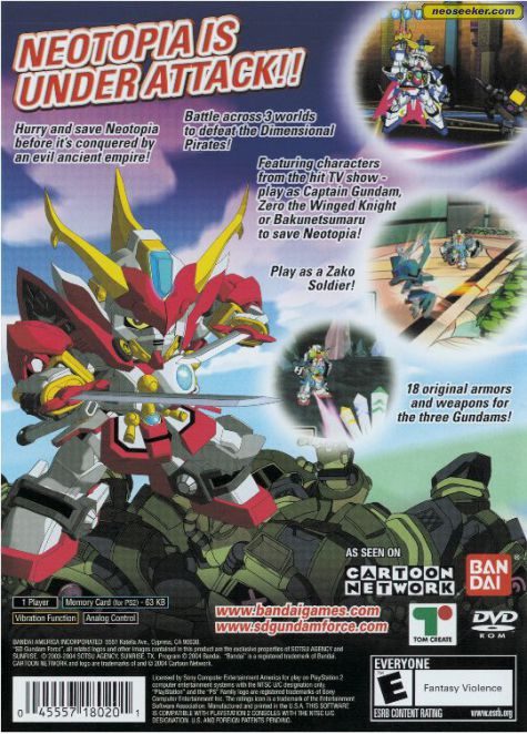 Sd Gundam Force Showdown Ps2 Back Cover