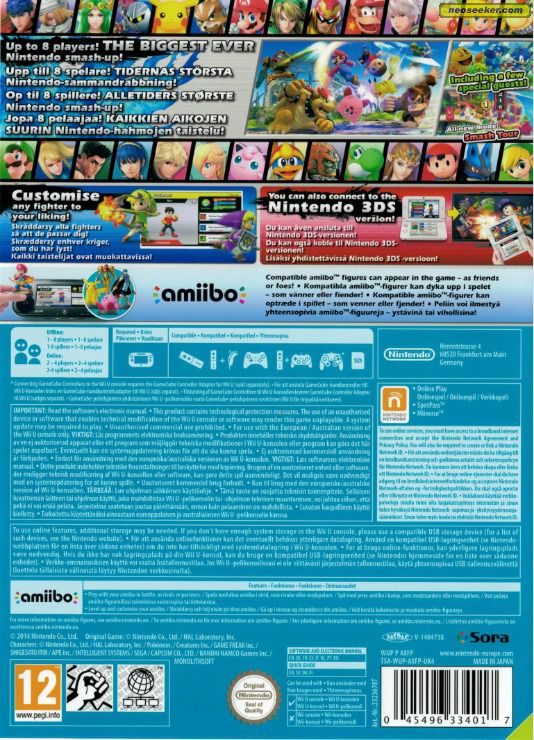Weven Werkgever kans Super Smash Bros. for Wii U wii-u Back cover
