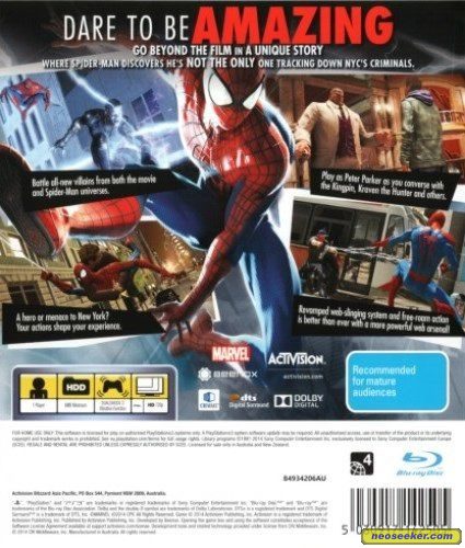 amazing spider man 2 game cover ps3