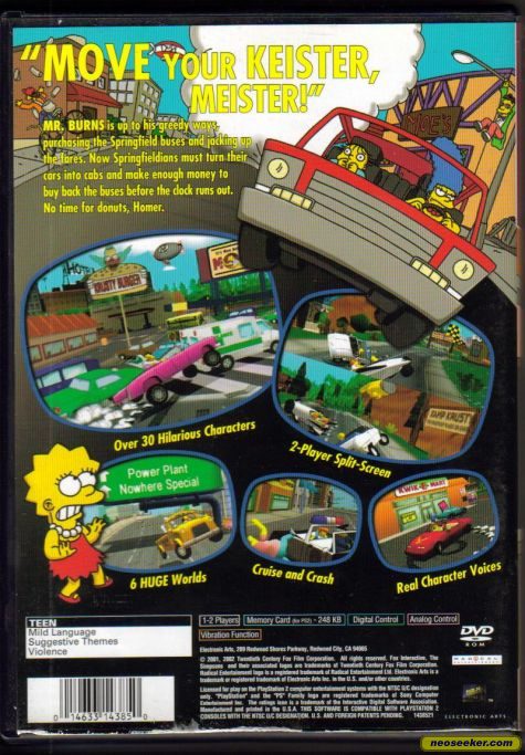 Simpsons road rage games