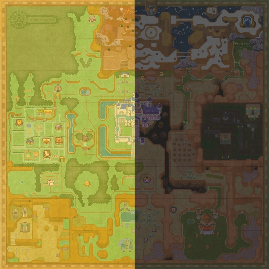 World(s) Map - The Legend of Zelda: A Link Between Worlds.