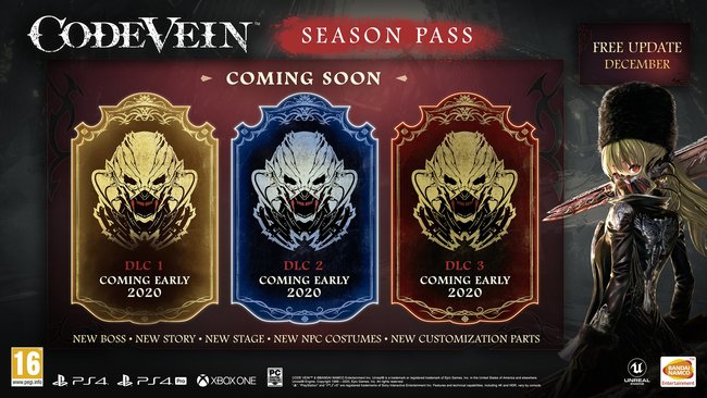 CODE VEIN's Season Pass outlined with Digital Deluxe Edition pre-orders