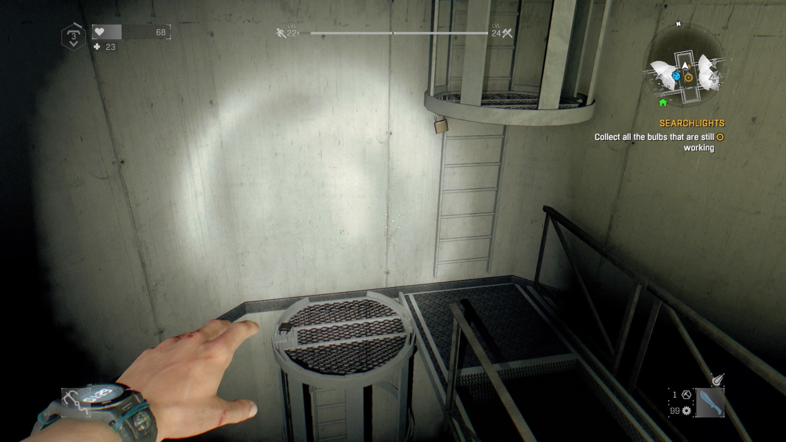 dying light searchlights bug