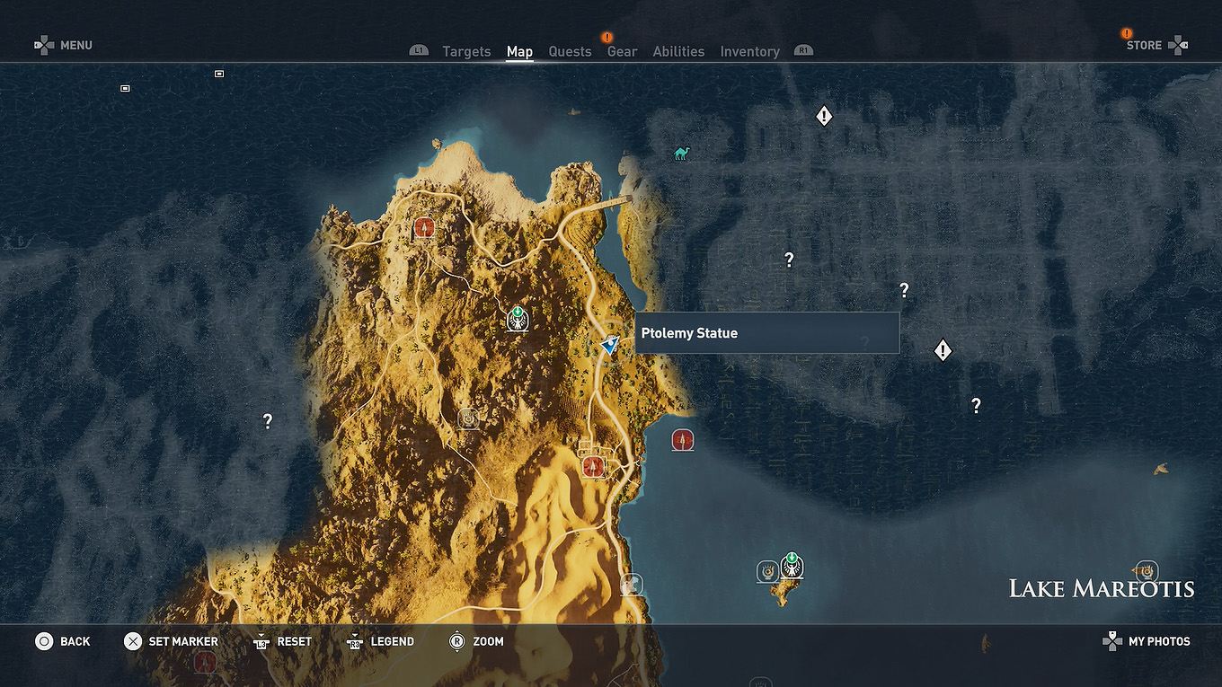 Ac карта. Карта к лире Аполлона Assassins Creed. Озеро Мареотис.