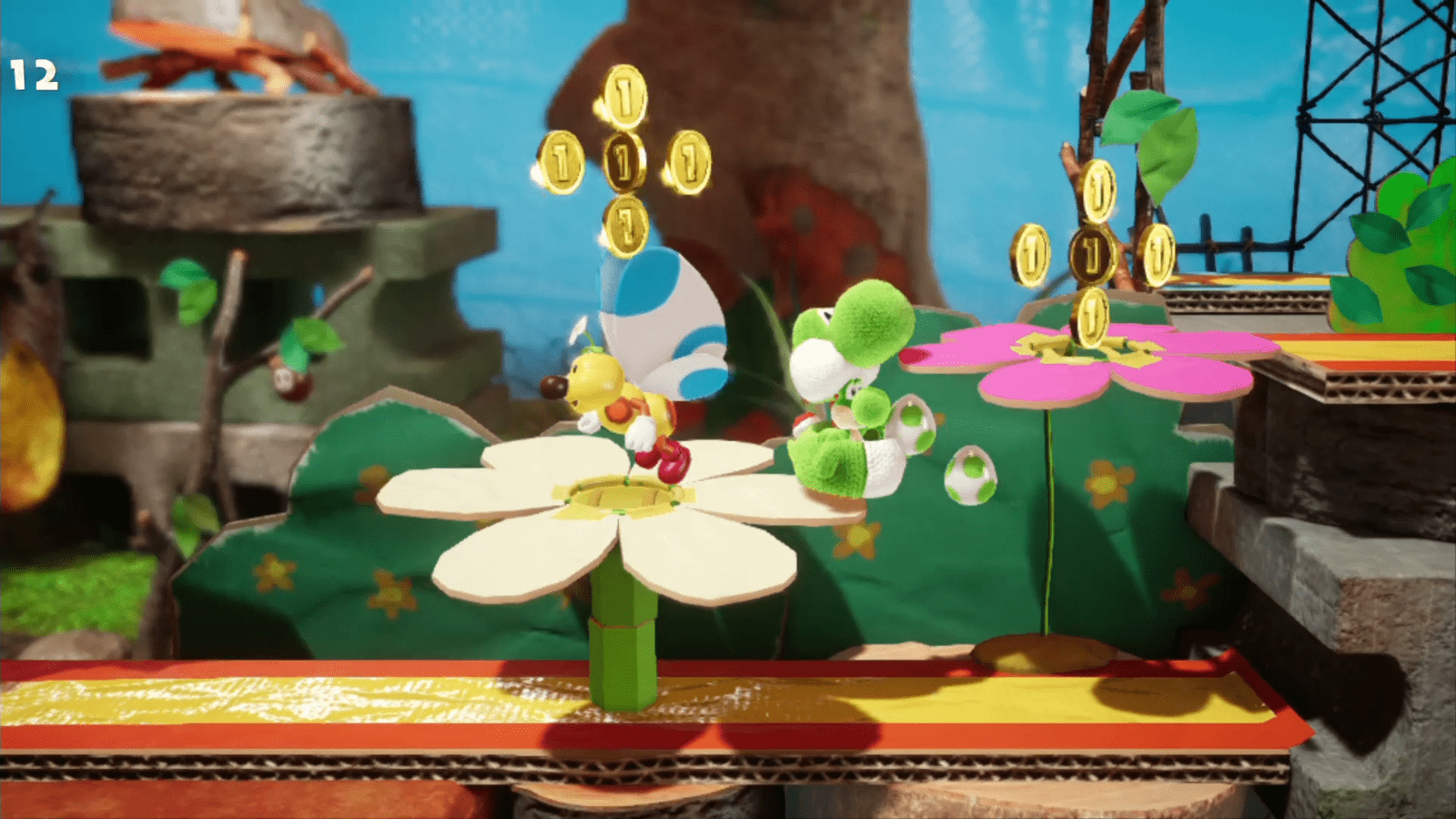 Weighing Acorns Yoshi's Crafted World Walkthrough Neoseeker