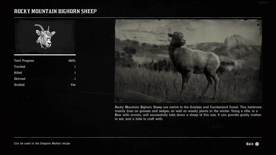 Red Dead Redemption Bighorn Sheep
