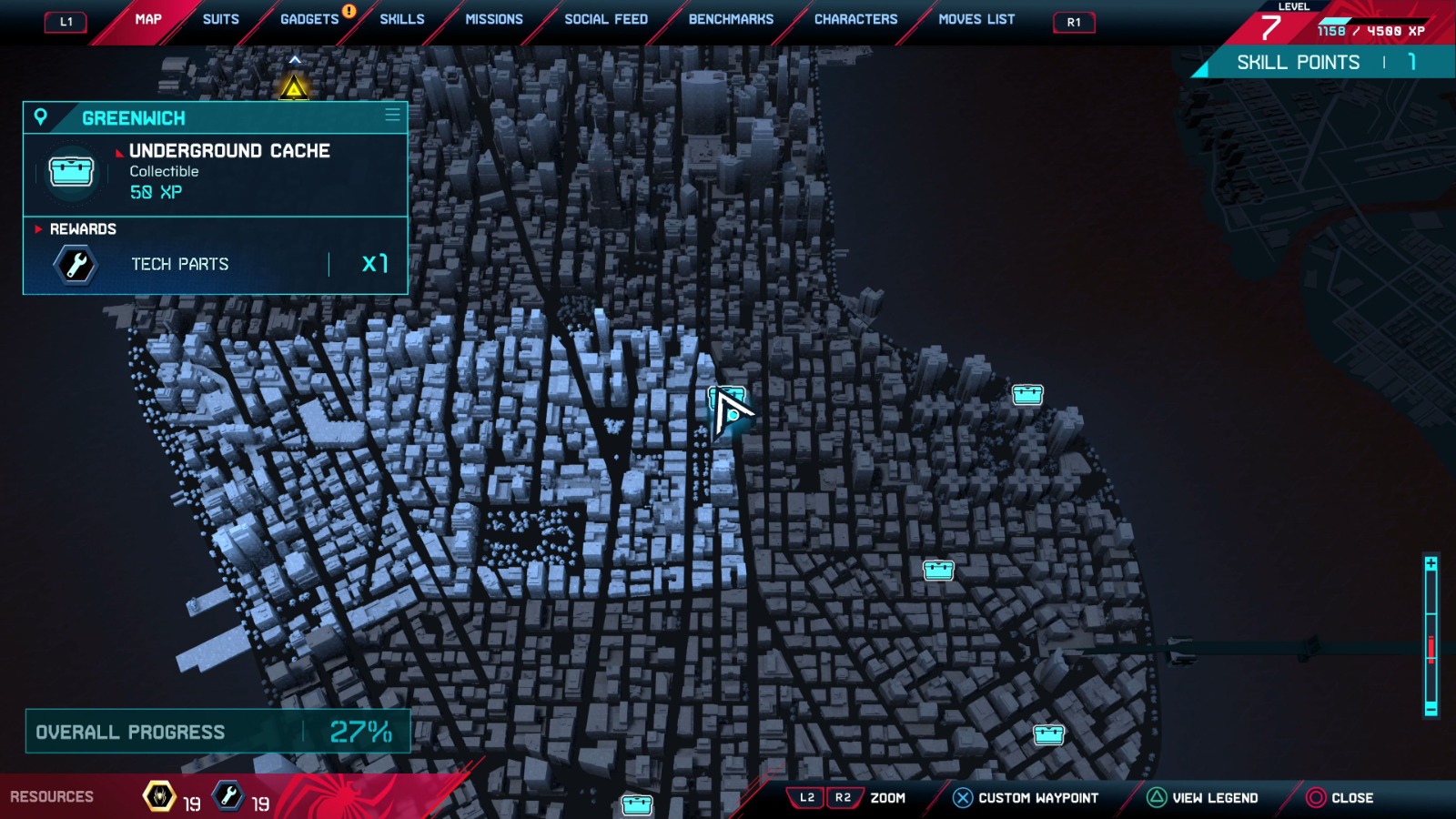 SpiderMan Miles Morales Underground Caches "Greenwhich" Locations