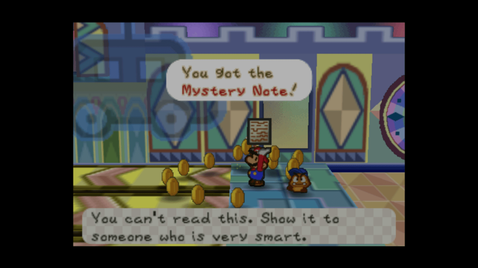Mario Reading A Note Green Station - Paper Mario Walkthrough - Neoseeker