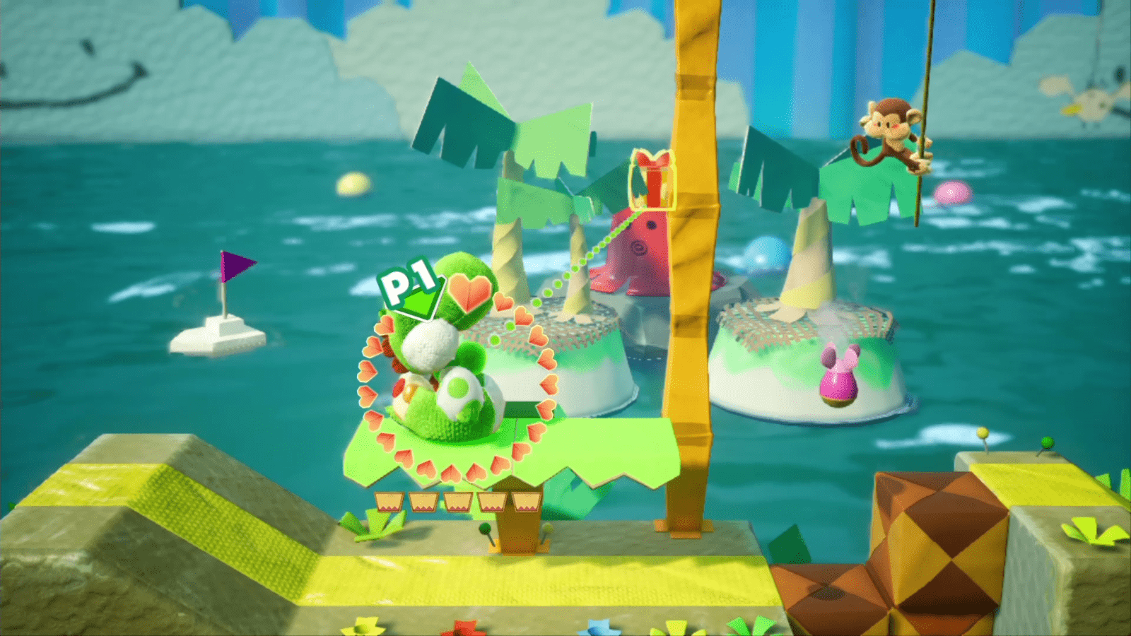 Bombs Away on Pirate Island - Yoshi's Crafted World Walkthrough - Neoseeker