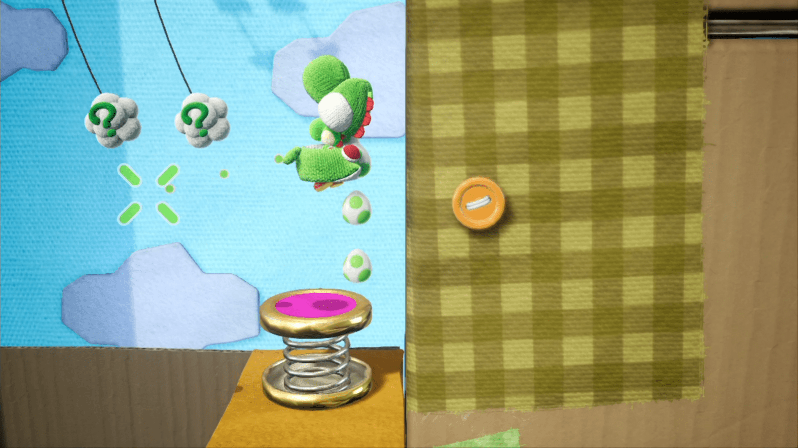Yoshi Pulls Some Strings Yoshi's Crafted World Walkthrough Neoseeker