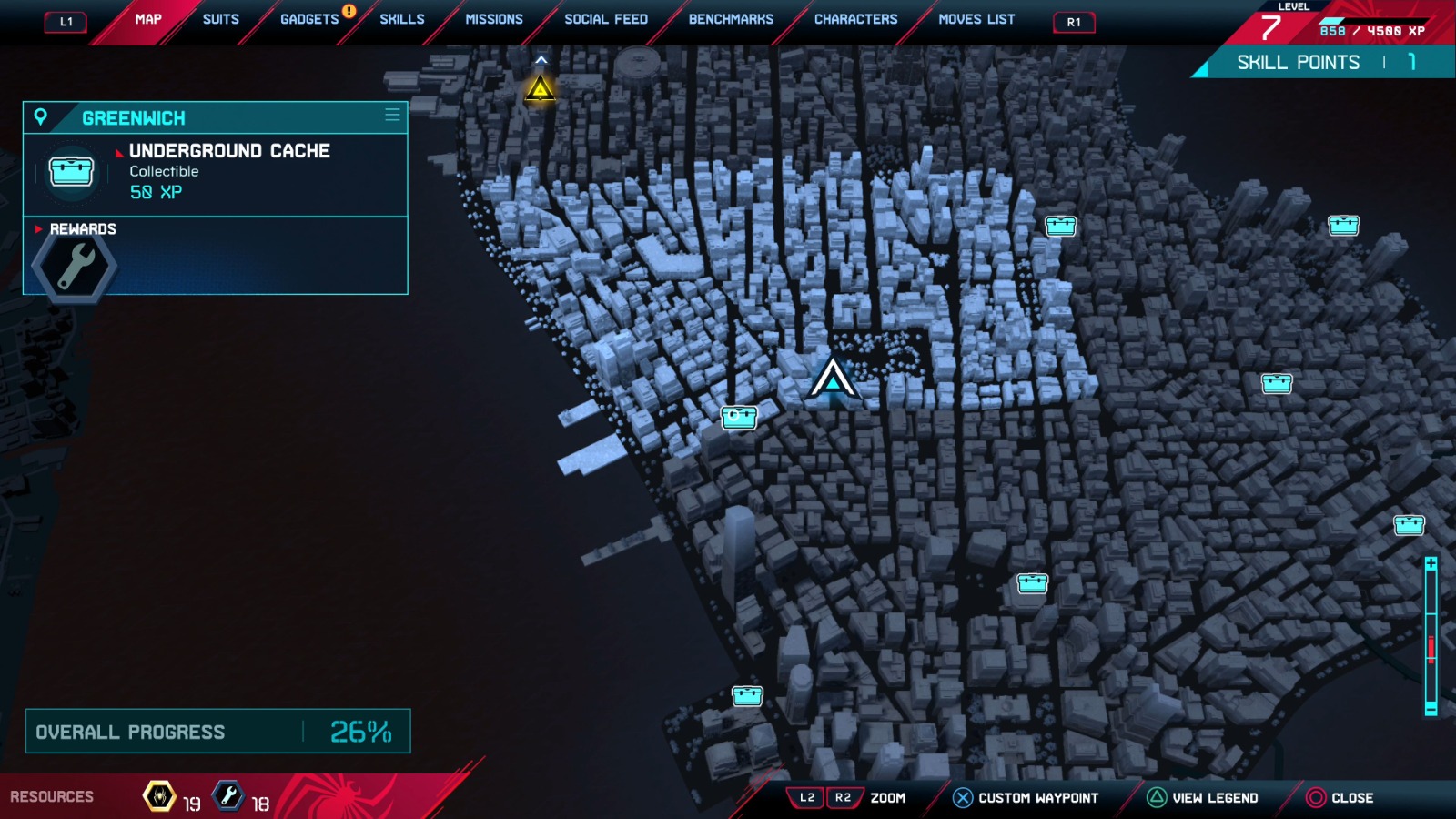 SpiderMan Miles Morales Underground Caches "Greenwhich" Locations