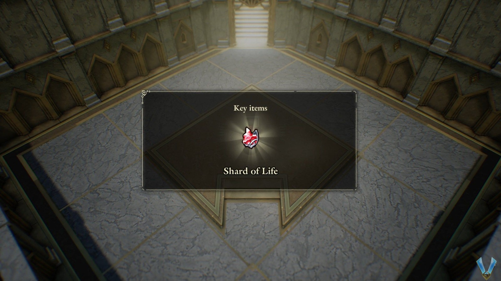 첫 사당을 통과한 뒤 표시되는 Shard of Life 획득 화면