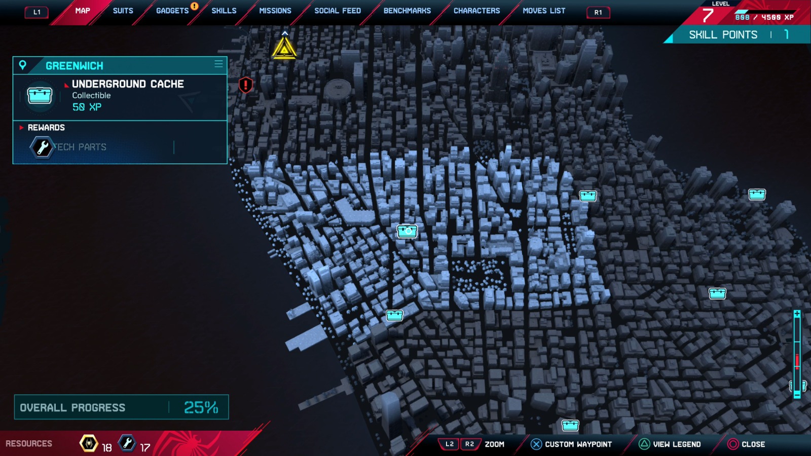 SpiderMan Miles Morales Underground Caches "Greenwhich" Locations