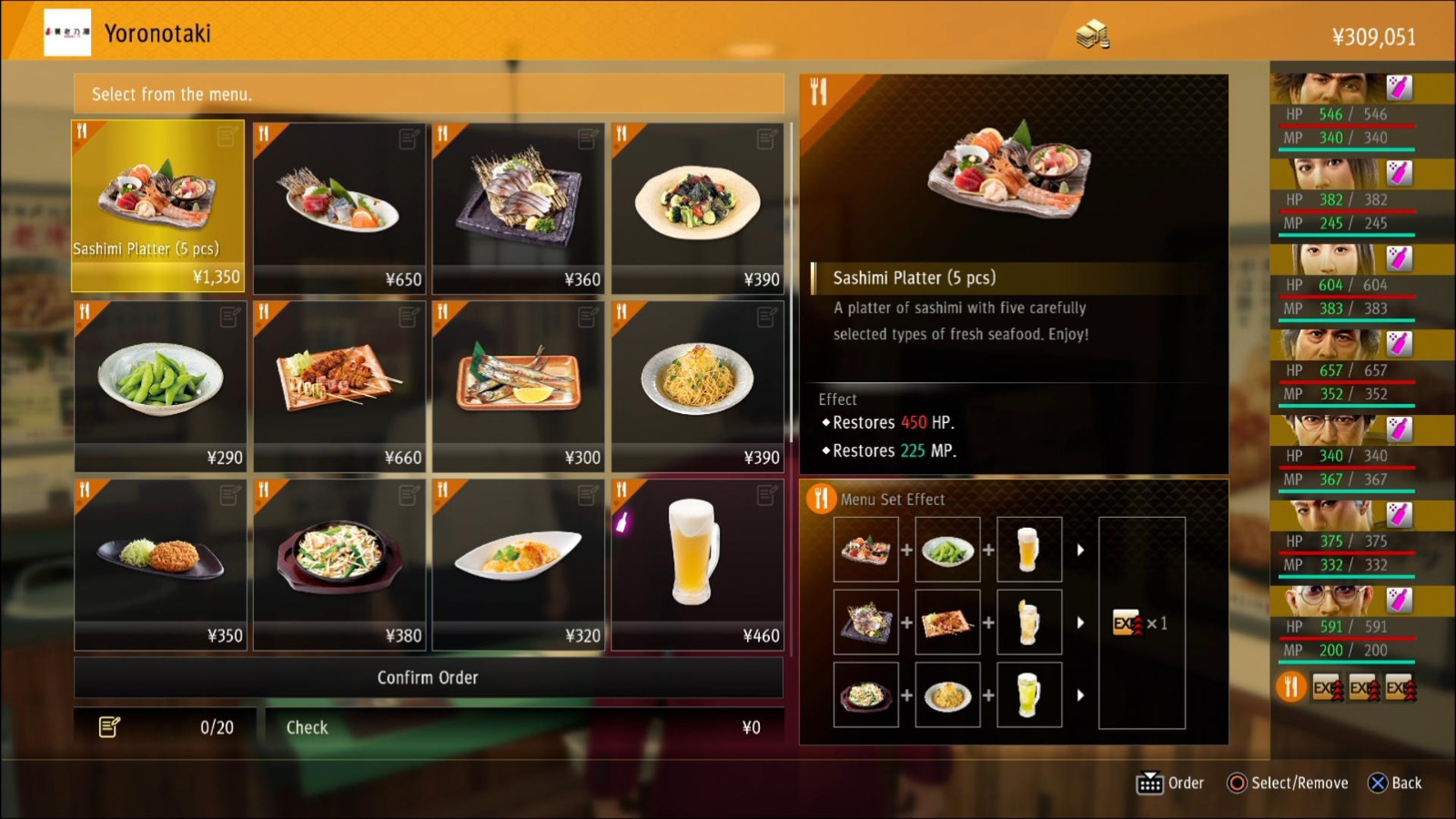 Meal Combo Guide (Kamurocho) Yakuza Like a Dragon Neoseeker