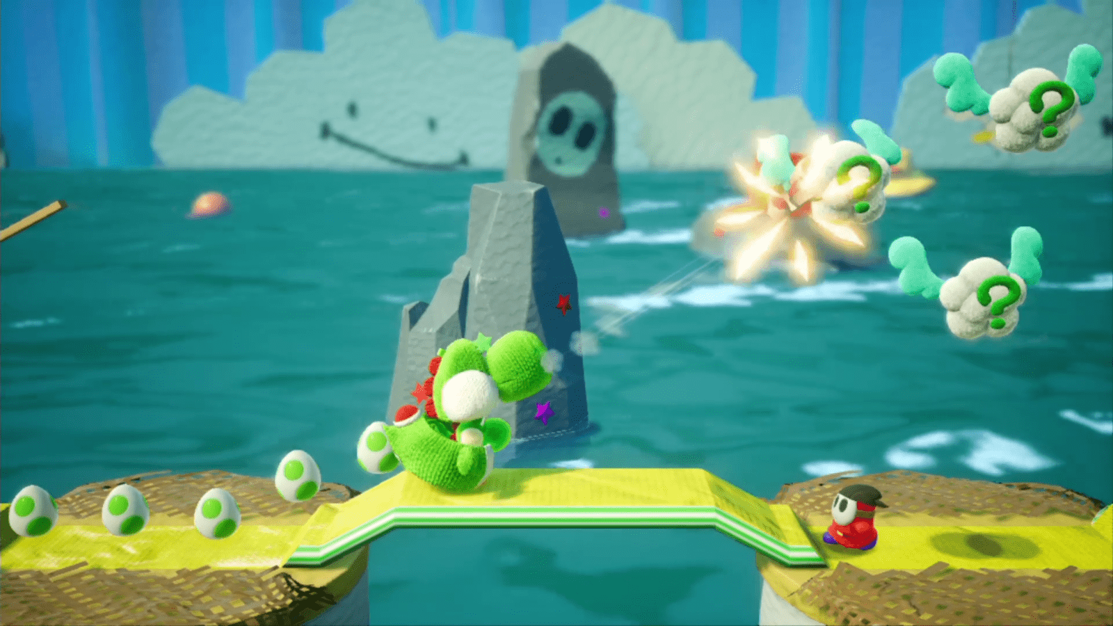 Bombs Away on Pirate Island - Yoshi's Crafted World Walkthrough - Neoseeker