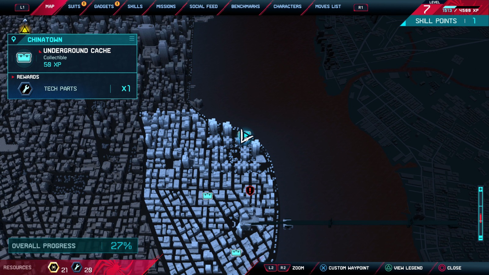 SpiderMan Miles Morales Underground Caches "Chinatown" Locations