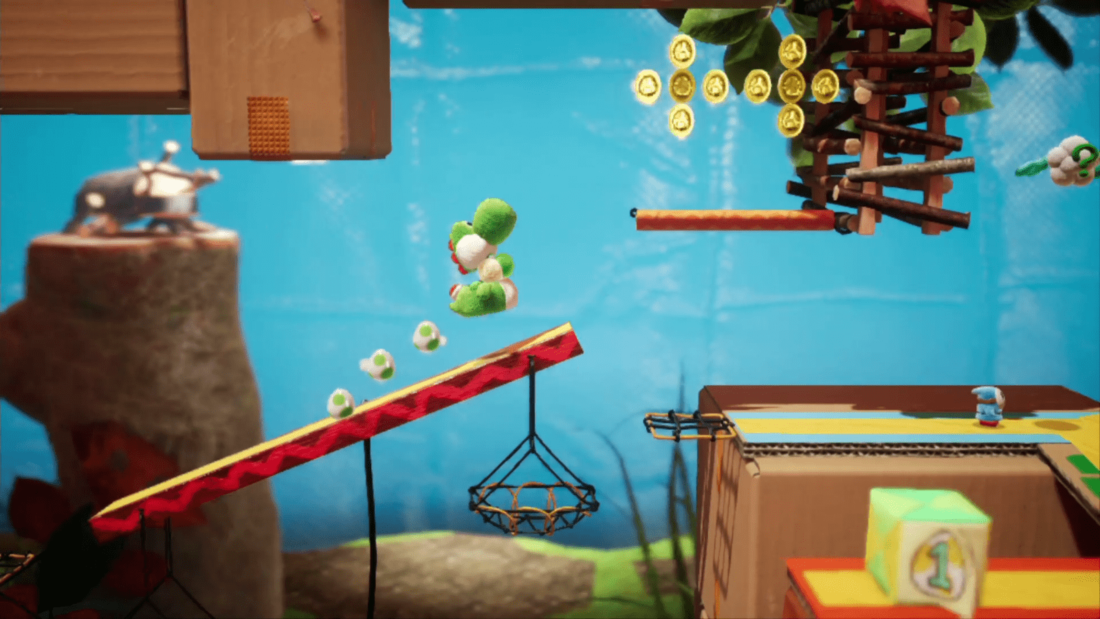 Weighing Acorns Yoshi's Crafted World Walkthrough Neoseeker
