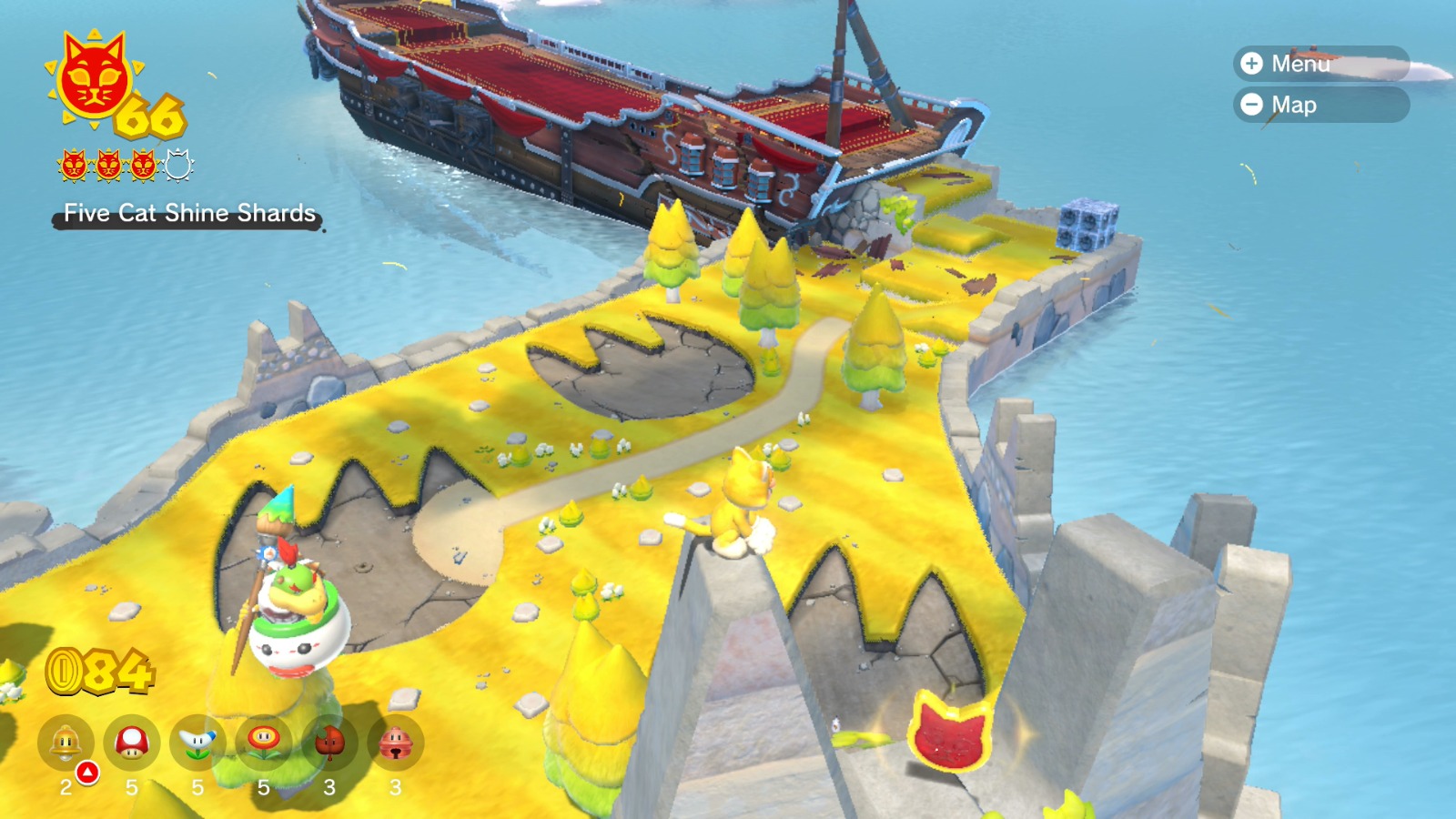 Fur Step Island All Cat Shine Locations Bowser's Fury Walkthrough