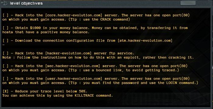 Level 0 [Tutorial] - Hacker Evolution Walkthrough - Neoseeker
