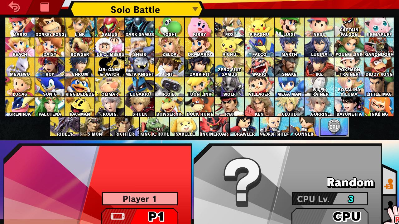 Basics-CharacterSelection - Super Smash Bros. Ultimate Walkthrough ...