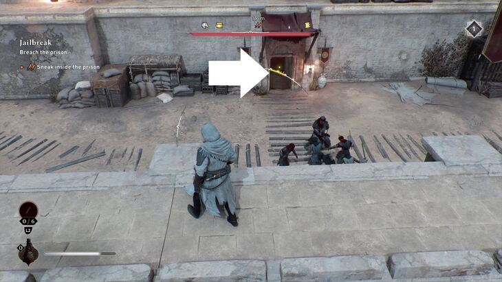 How to get downstairs in the iron prison assassin's creed Mirage