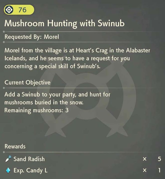 Pokemon Legends: Arceus — Request 76 Guide (Mushroom Hunting with Swinub)