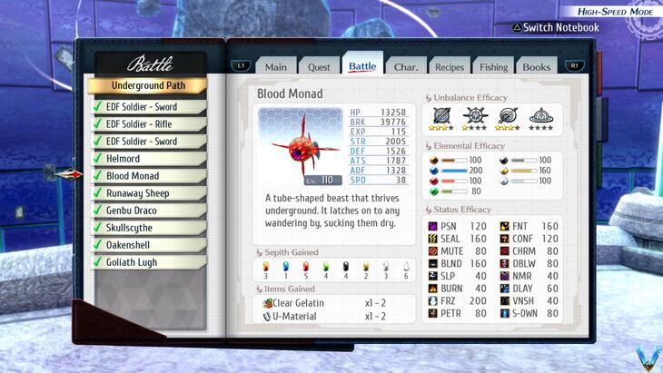 Trails into Reverie - Underground Path Enemy List - The Legend of ...
