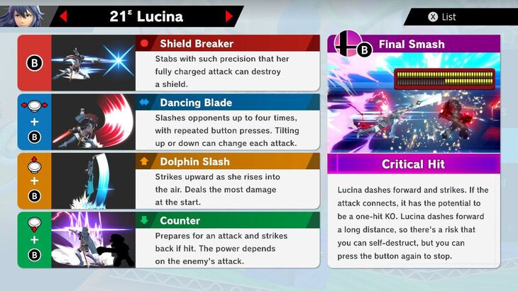Lucina - Super Smash Bros. Ultimate Walkthrough - Neoseeker